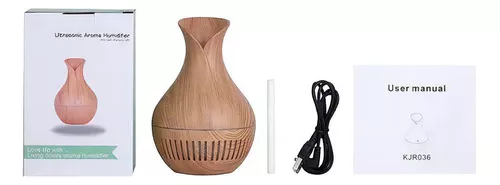 Difusor Humidificador Aroma Luz Led Florero Rayas - Image 2