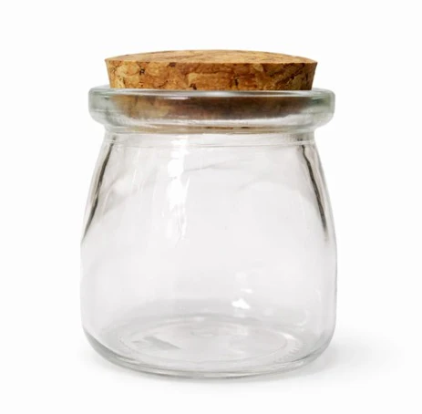 Vaso vidrio c/tapa corcho 200ml - No.9