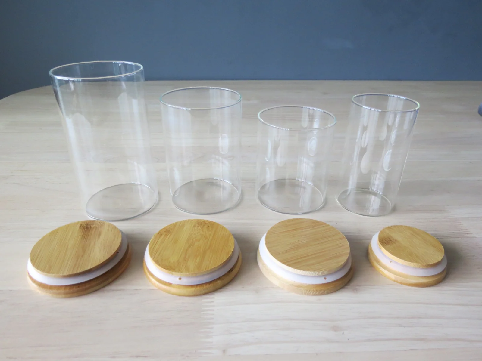 Vaso Vidrio - Clear c/Tapa Madera 6cmx12cm - 350ml - Image 3